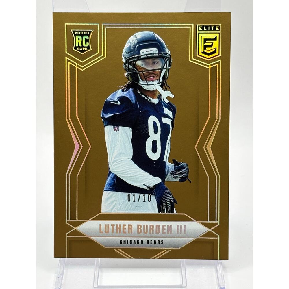 2025 Donruss Elite Luther Burden Rookie Gold Parallel 1/10 SSP Chicago Bears RC